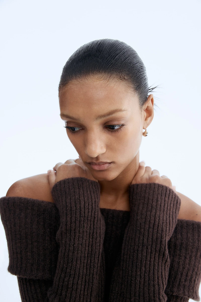 Rib-Knit Off-the-Shoulder Top