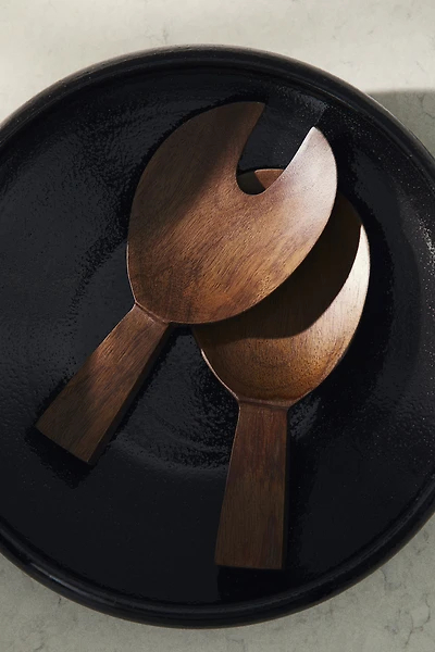 Ustensiles de service à salade en bois de manguier