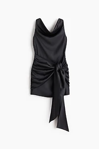 Cowl-Neck Satin Dress