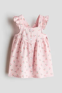 Ruffle-trimmed Cotton Dress