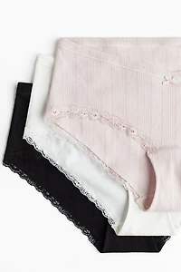 MAMA 3-Pack Lace-Trimmed Cotton Hipster Briefs
