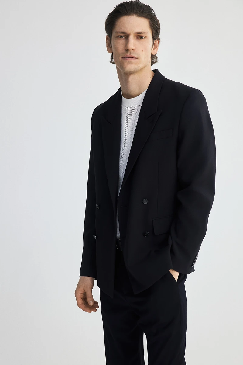 Relaxed-Fit Double-Breasted Blazer