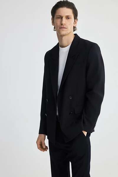 Relaxed-Fit Double-Breasted Blazer