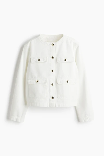 Veste sans col en denim
