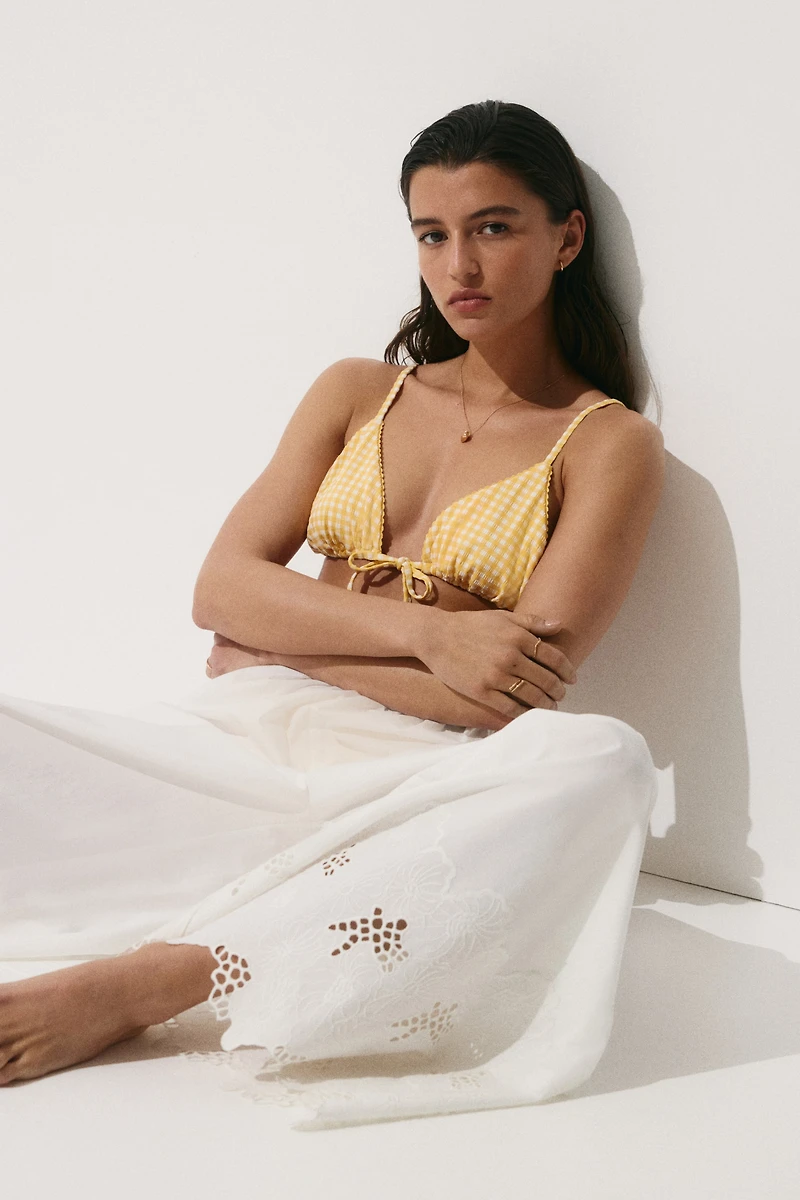 Wide-Leg Poplin Beach Pants