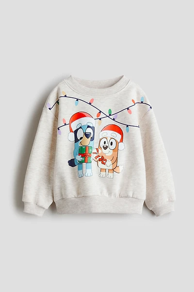 Sweatshirt with Printed Motif