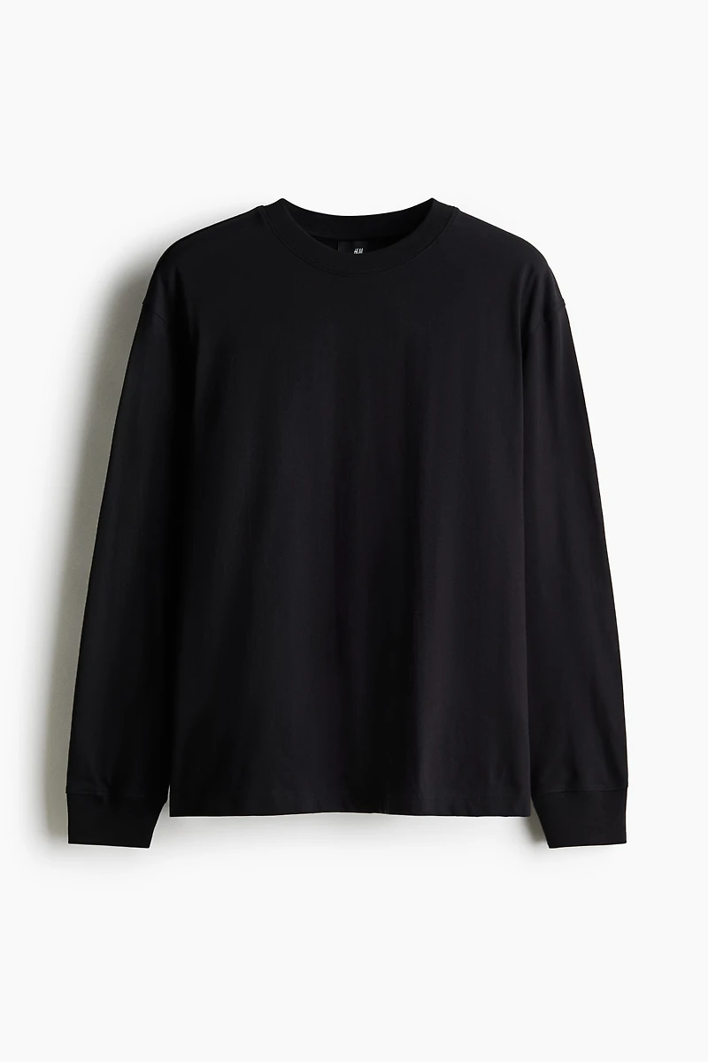 Loose-Fit Long-Sleeved Jersey Shirt