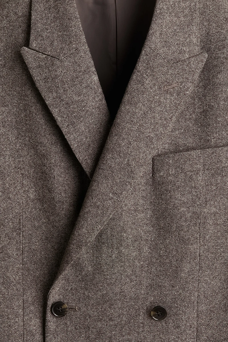 Regular Fit Wool-Blend Double-Breasted Jacket