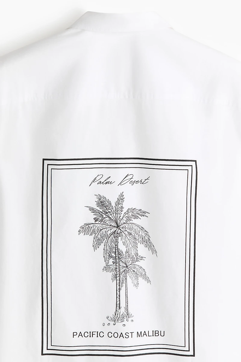 Chemise imprimée décontractée avec col cubain