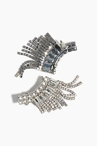 Wing-Shaped Rhinestone Earrings