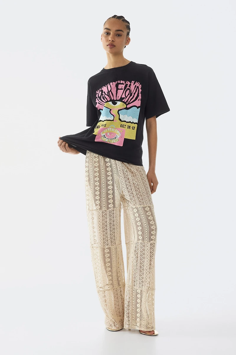 Oversized T-Shirt with Printed Motif