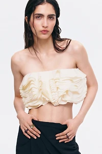 Flounced Bandeau Crop Top