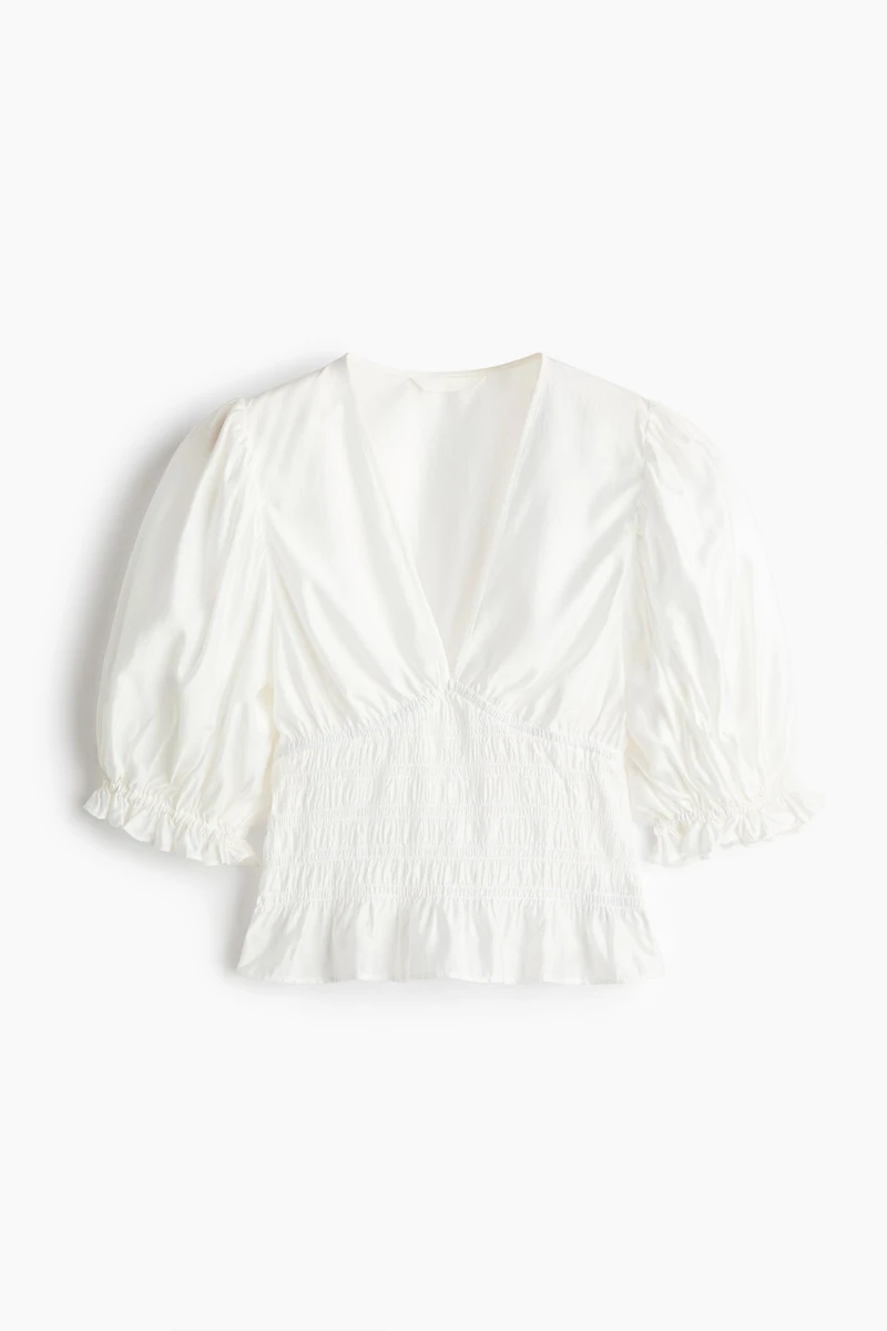 Smocked-Waist Blouse