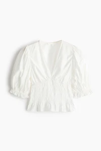 Smocked-Waist Blouse