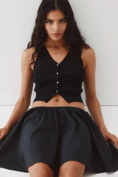 Button-Front Sweater Vest