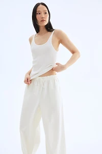 Pantalon large en lin mélangé
