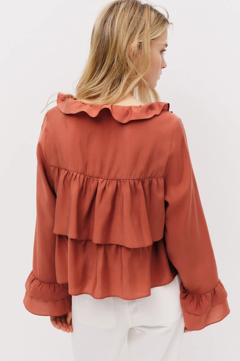 Ruffle-Trimmed Blouse