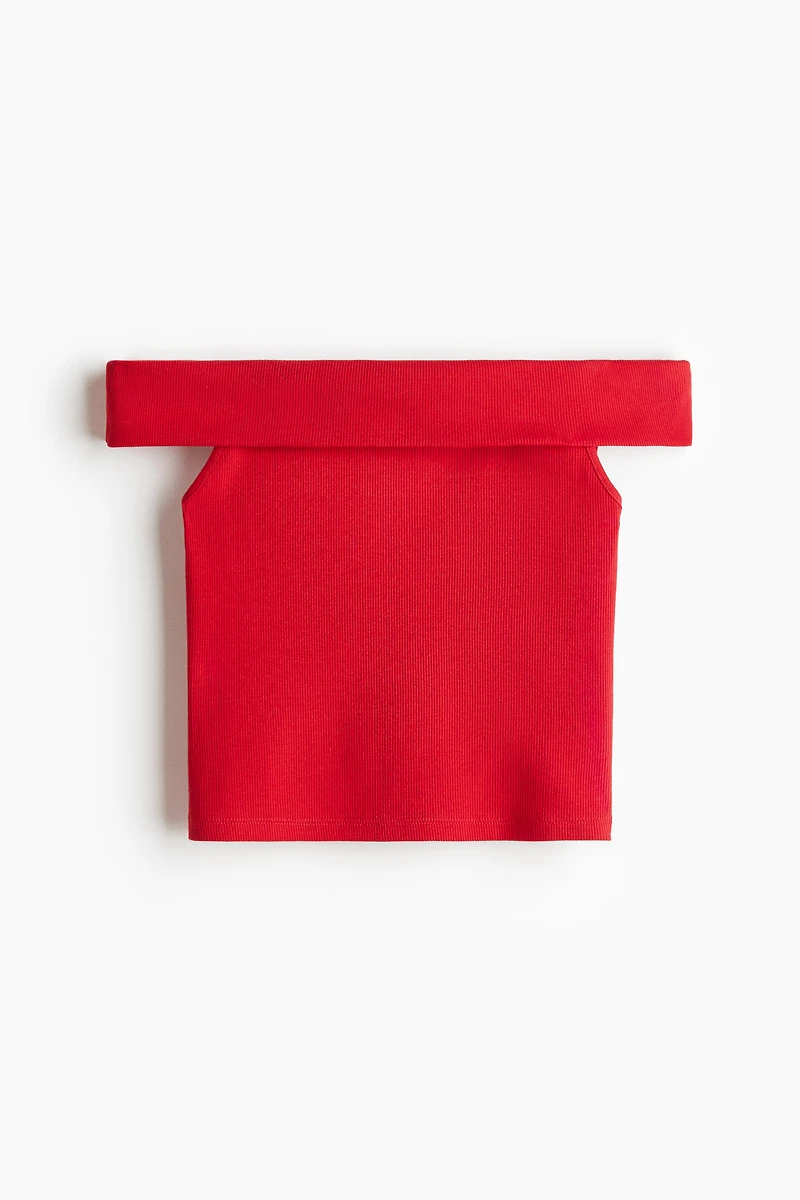 Ribbed Off-the-Shoulder Top