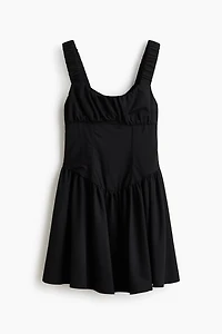Gathered Twill Dress