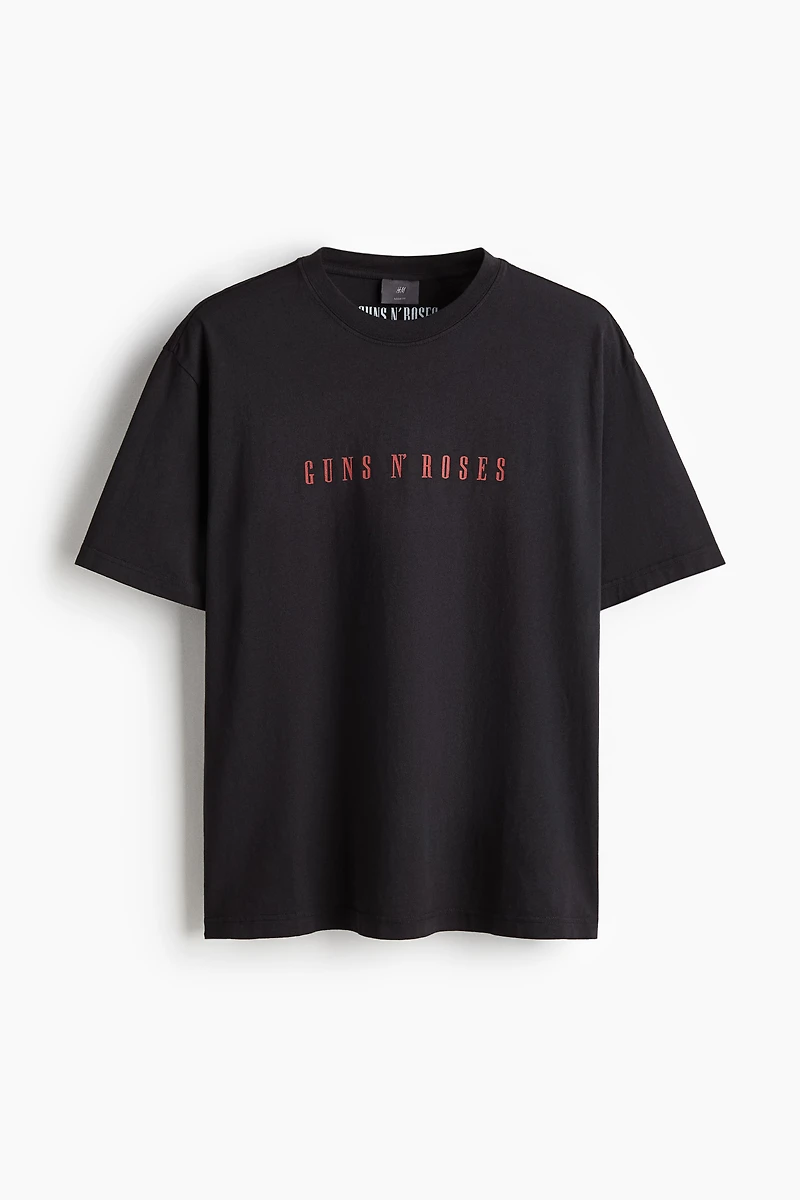 Loose Fit Vintage-Look Printed T-Shirt
