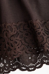 Lace-Trimmed Jersey Dress