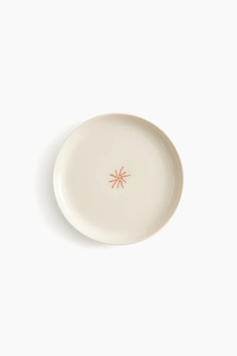 Small Stoneware Plate with Motif