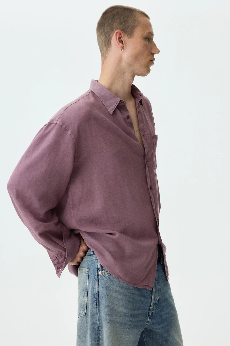 Chemise décontractée en lin mélangé