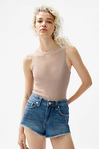 Frayed Denim Shorts