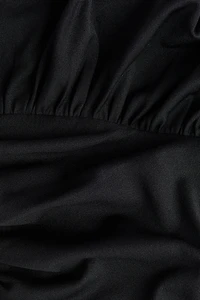 Draped One-Shoulder Thong Bodysuit