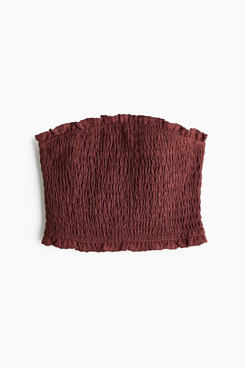 Haut tube de plage smocké