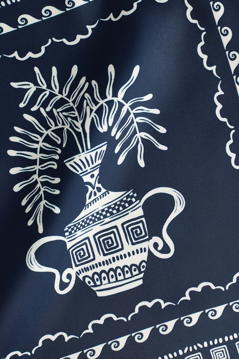 Printed Tie-Detail Pants