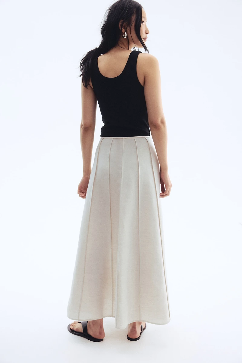 Jupe évasée en lin mélangé