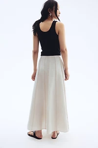 Jupe évasée en lin mélangé