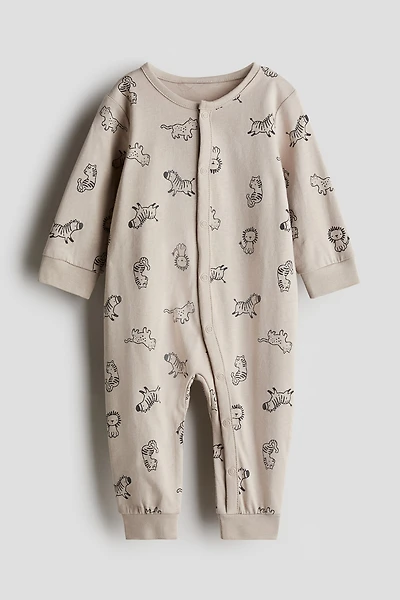 Printed Cotton Pajama Jumpsuit