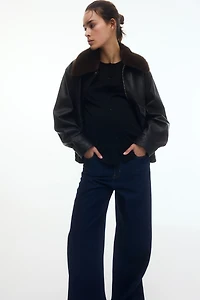 MAMA Fine-Knit Button-Front Top