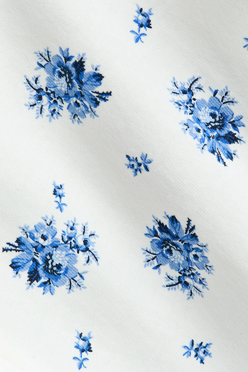 Flounce-Trimmed Cotton Top