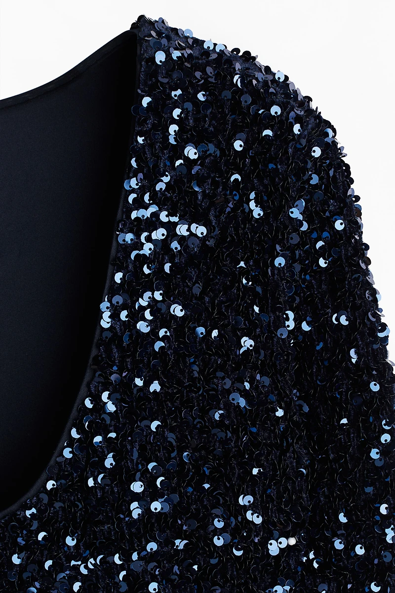 MAMA Sequined Dress with Low-Cut Back