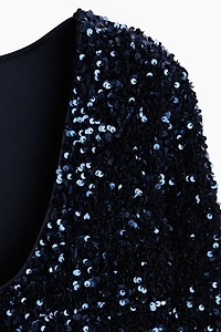 MAMA Sequined Dress with Low-Cut Back