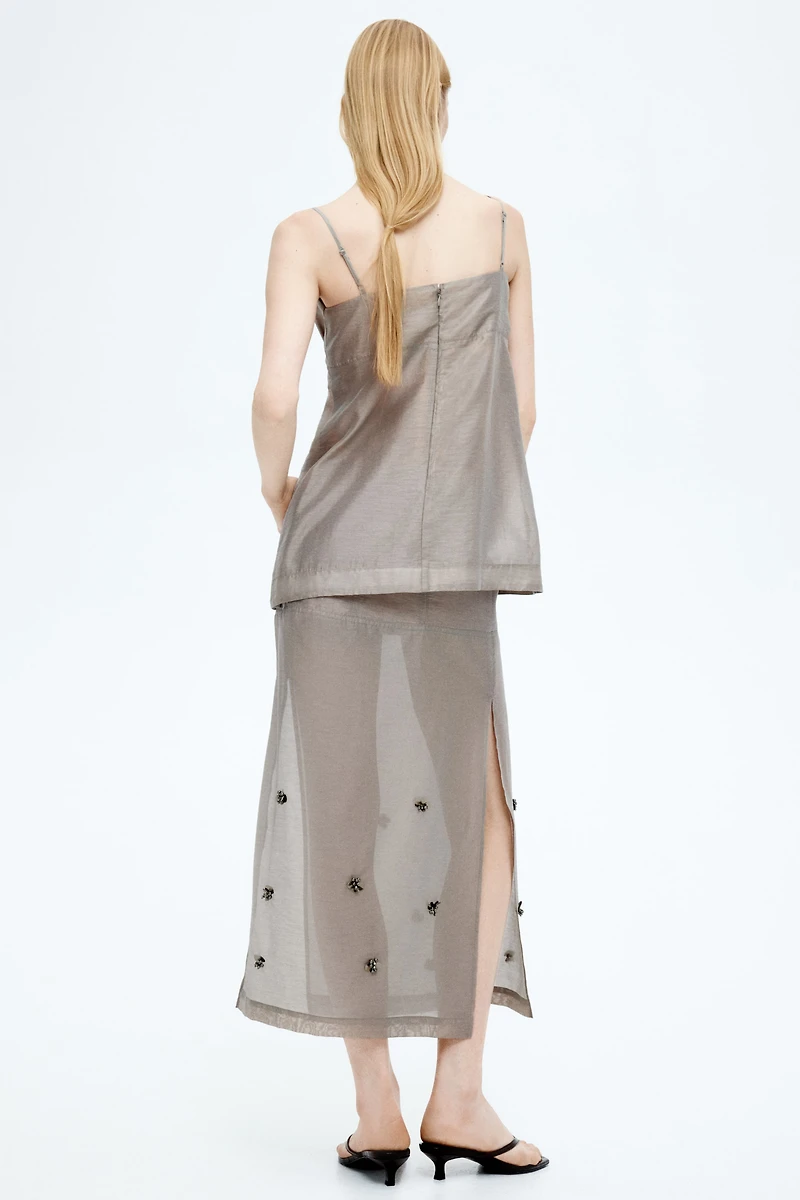 Embellished Sheer Skirt