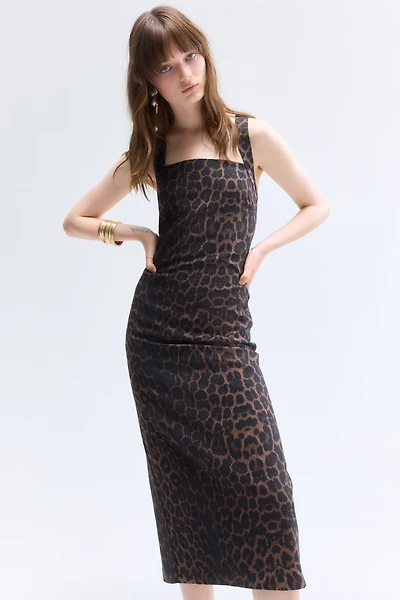 Linen-Blend Dress
