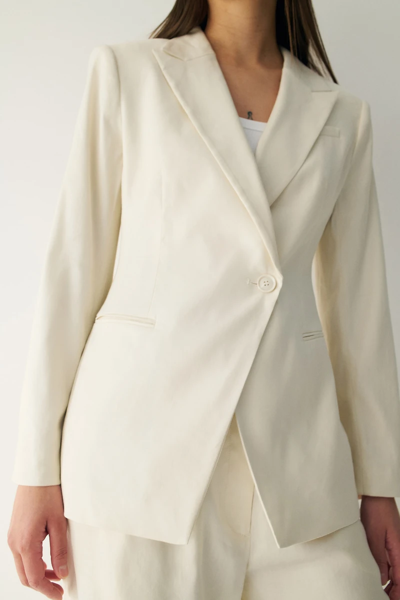 Slim-Fit Linen-Blend Blazer