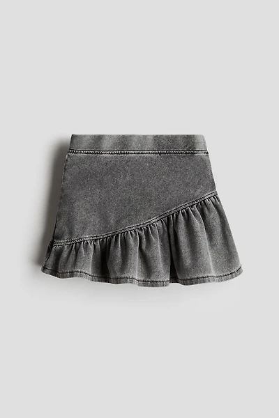 Jupe à volant façon denim