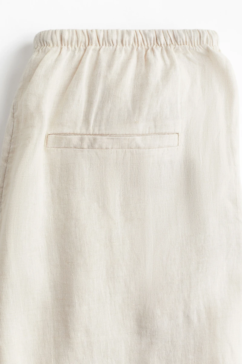 Pantalon en lin avec cordon de serrage