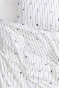Cotton Percale Twin Duvet Cover Set