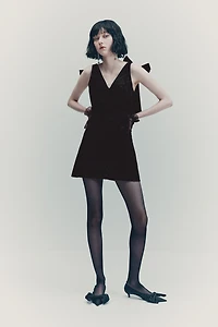 Bow-Detail Mini Dress