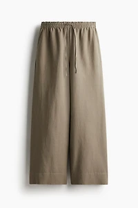 Wide-Leg Linen-Blend Pants