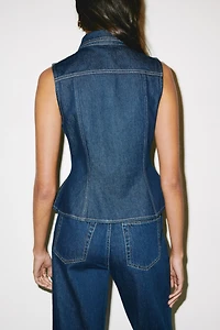 Peplum Denim Vest