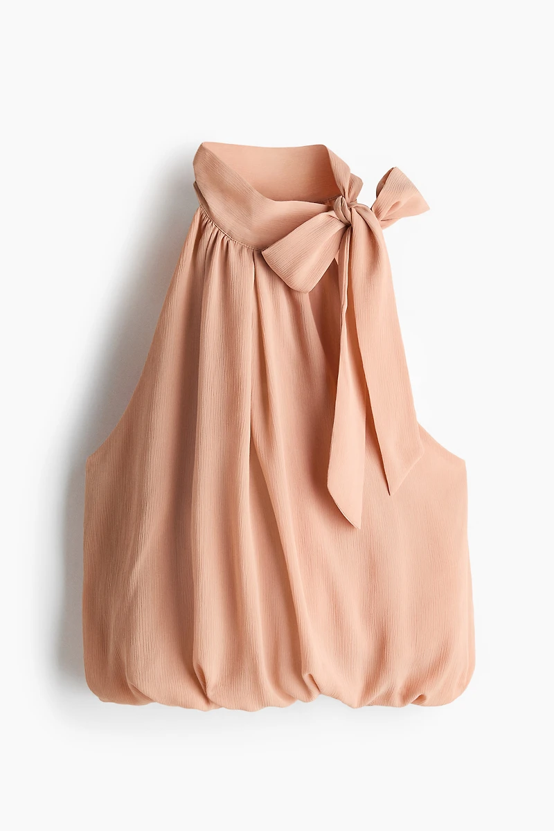 Sleeveless Bubble-Hem Top