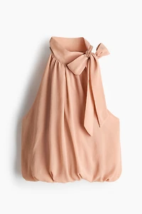 Sleeveless Bubble-Hem Top
