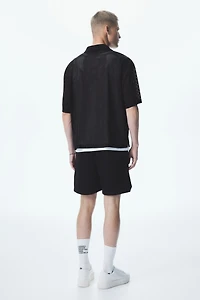 Loose-Fit Mesh Resort Shirt